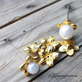 Blomma i guld till pärlnålar, 5 st Blomma i guld till pärlnålar, 5 st